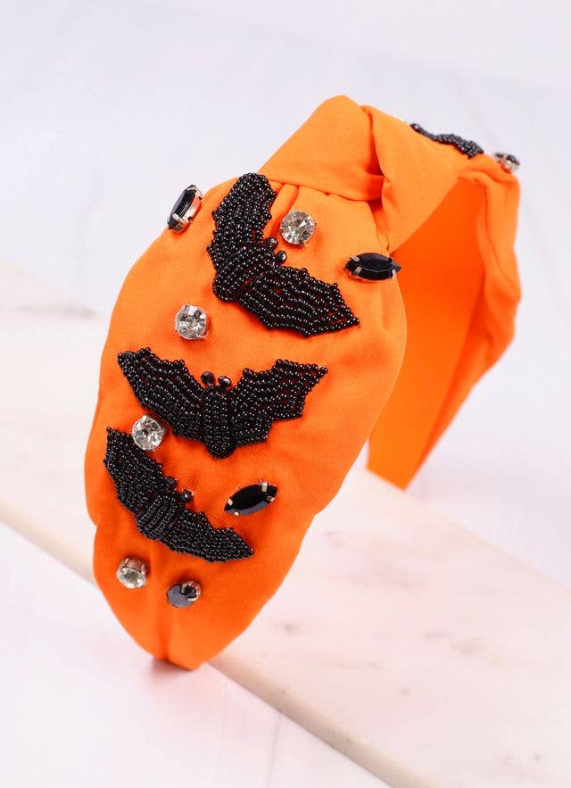 Going Batty Headband ORANGE - Bria Blair Creative