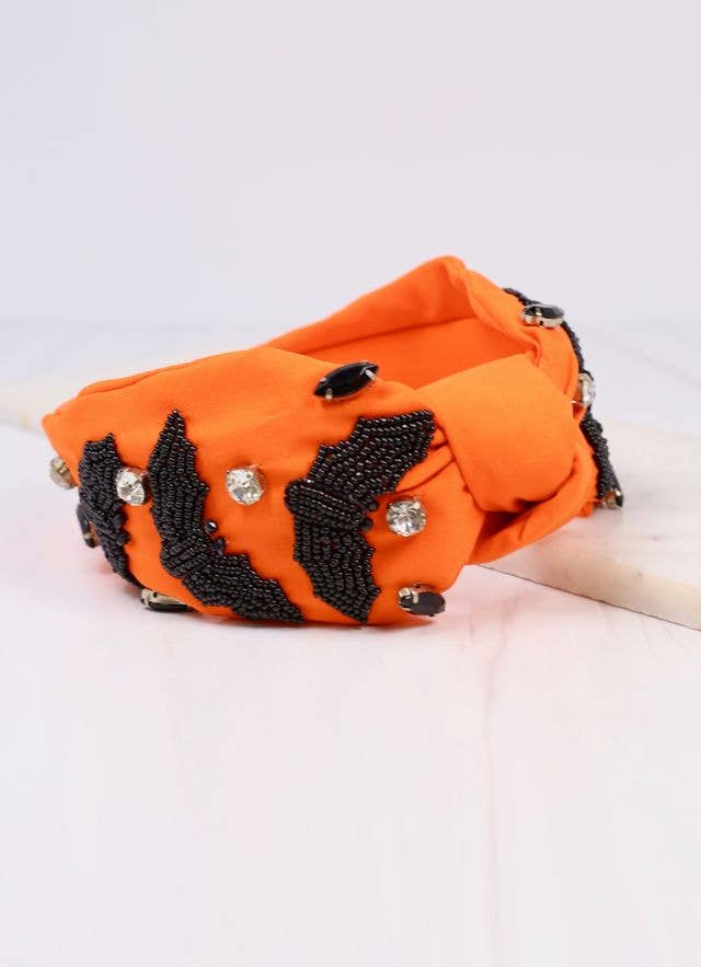 Going Batty Headband ORANGE - Bria Blair Creative