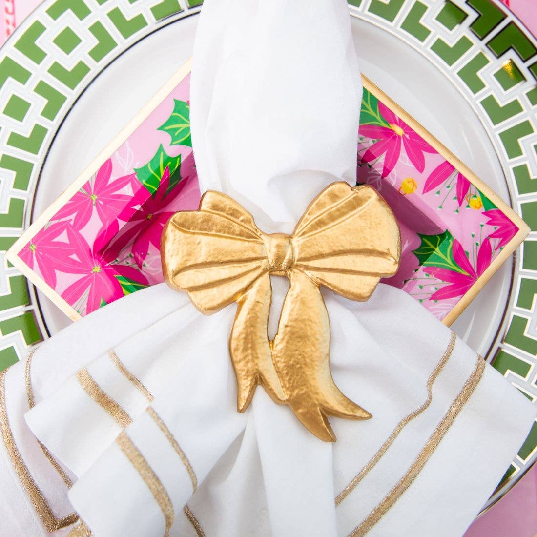 Gold Bow Napkin Ring - Set of 4 - Bria Blair Creative
