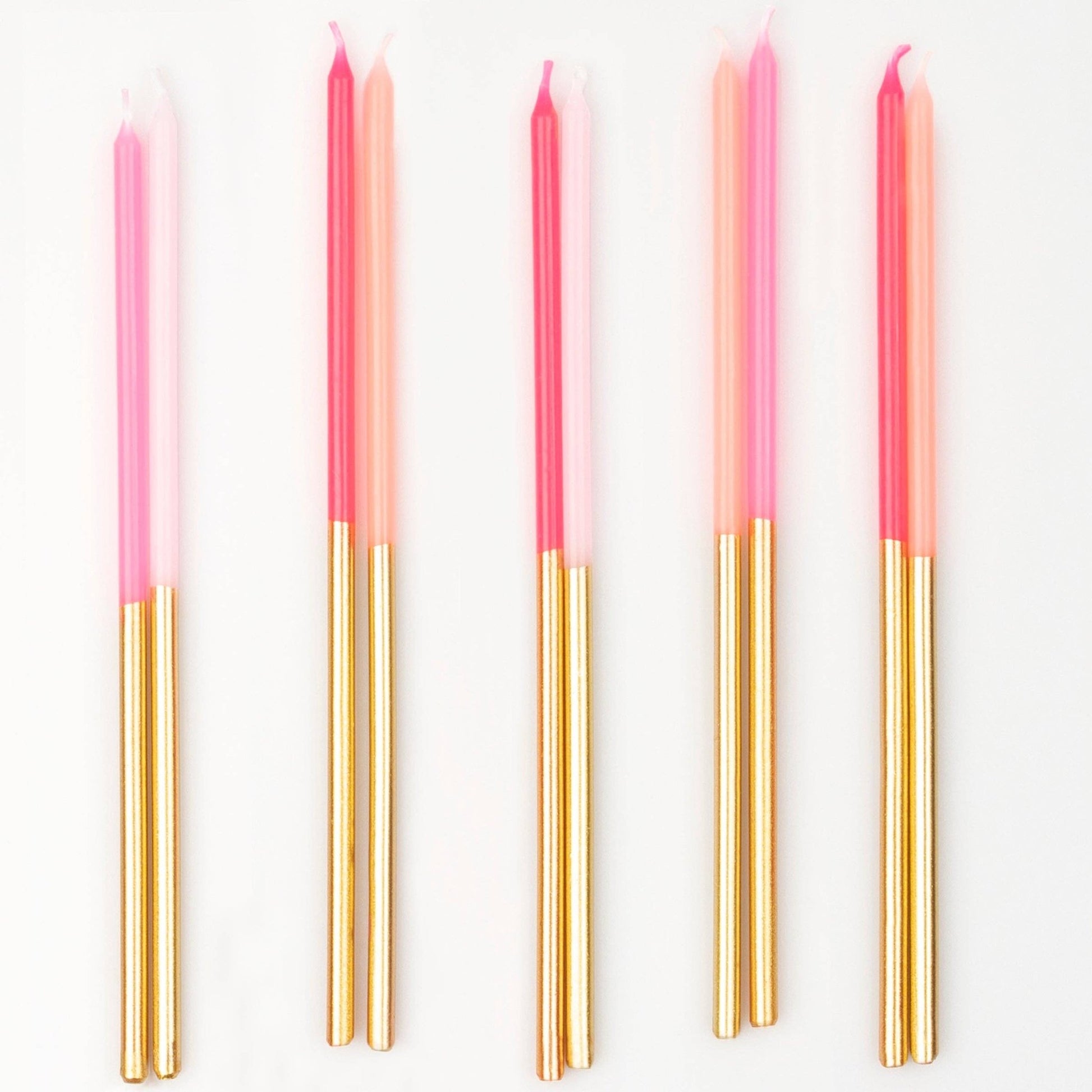 Gold Dipped Pink Mix Candles - Bria Blair Creative