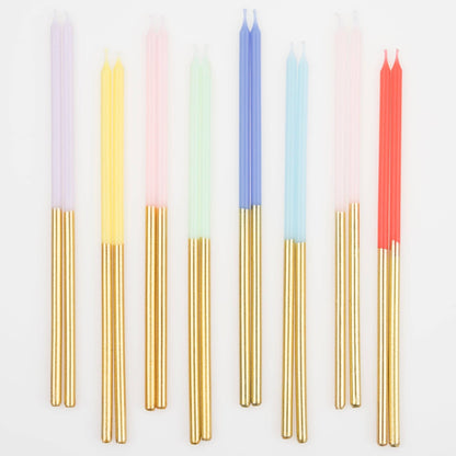 Gold Dipped Rainbow Mix Candles - Bria Blair Creative