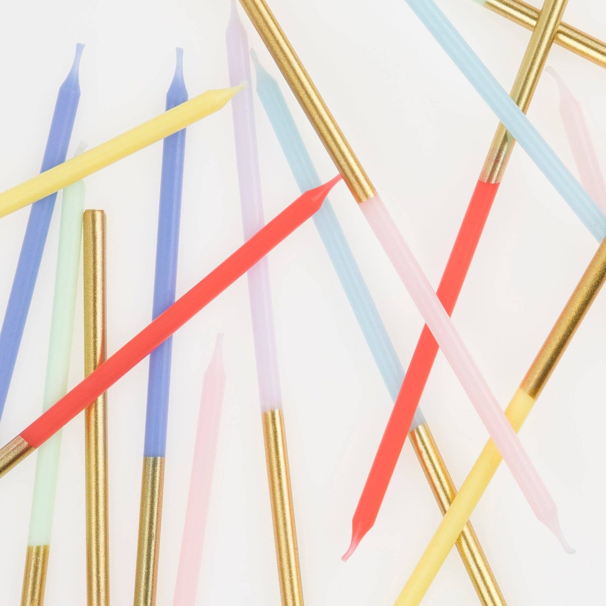 Gold Dipped Rainbow Mix Candles - Bria Blair Creative