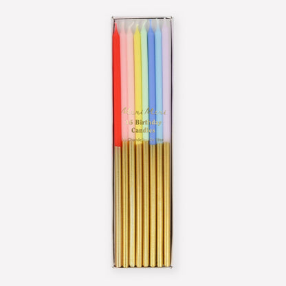 Gold Dipped Rainbow Mix Candles - Bria Blair Creative