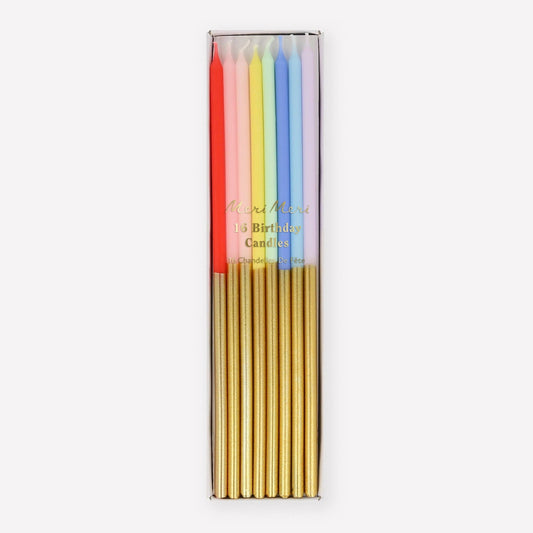Gold Dipped Rainbow Mix Candles - Bria Blair Creative