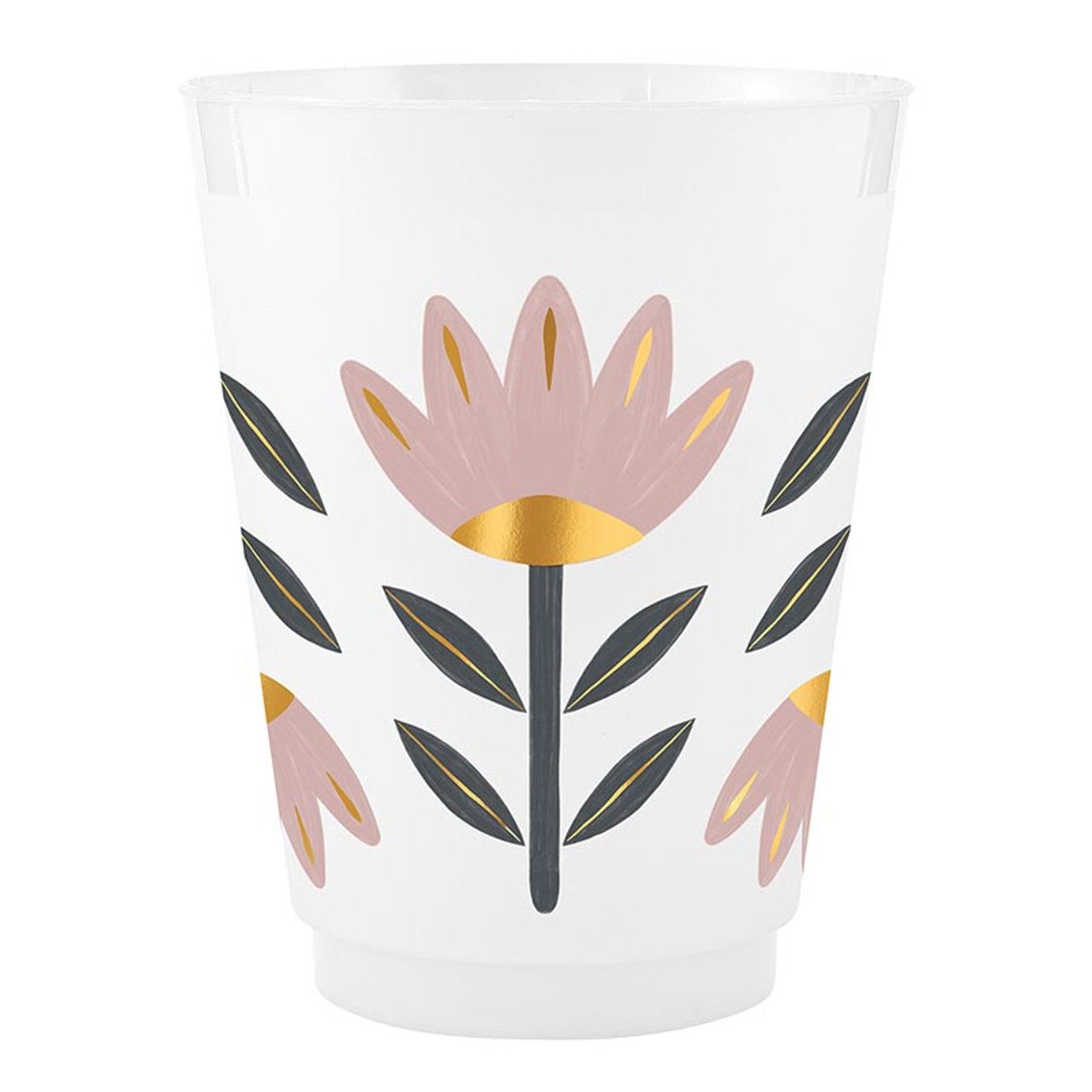 Gold Foil Frost Cups - Flowers - Set of 8 - Bria Blair Creative