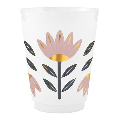 Gold Foil Frost Cups - Flowers - Set of 8 - Bria Blair Creative