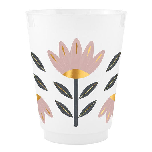 Gold Foil Frost Cups - Flowers - Set of 8 - Bria Blair Creative