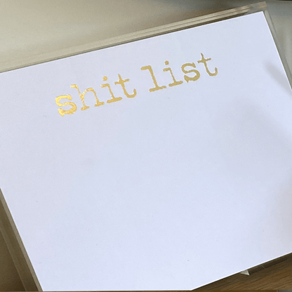 Gold Foil Luxe Shit List with Acrylic Tray - Bria Blair Creative