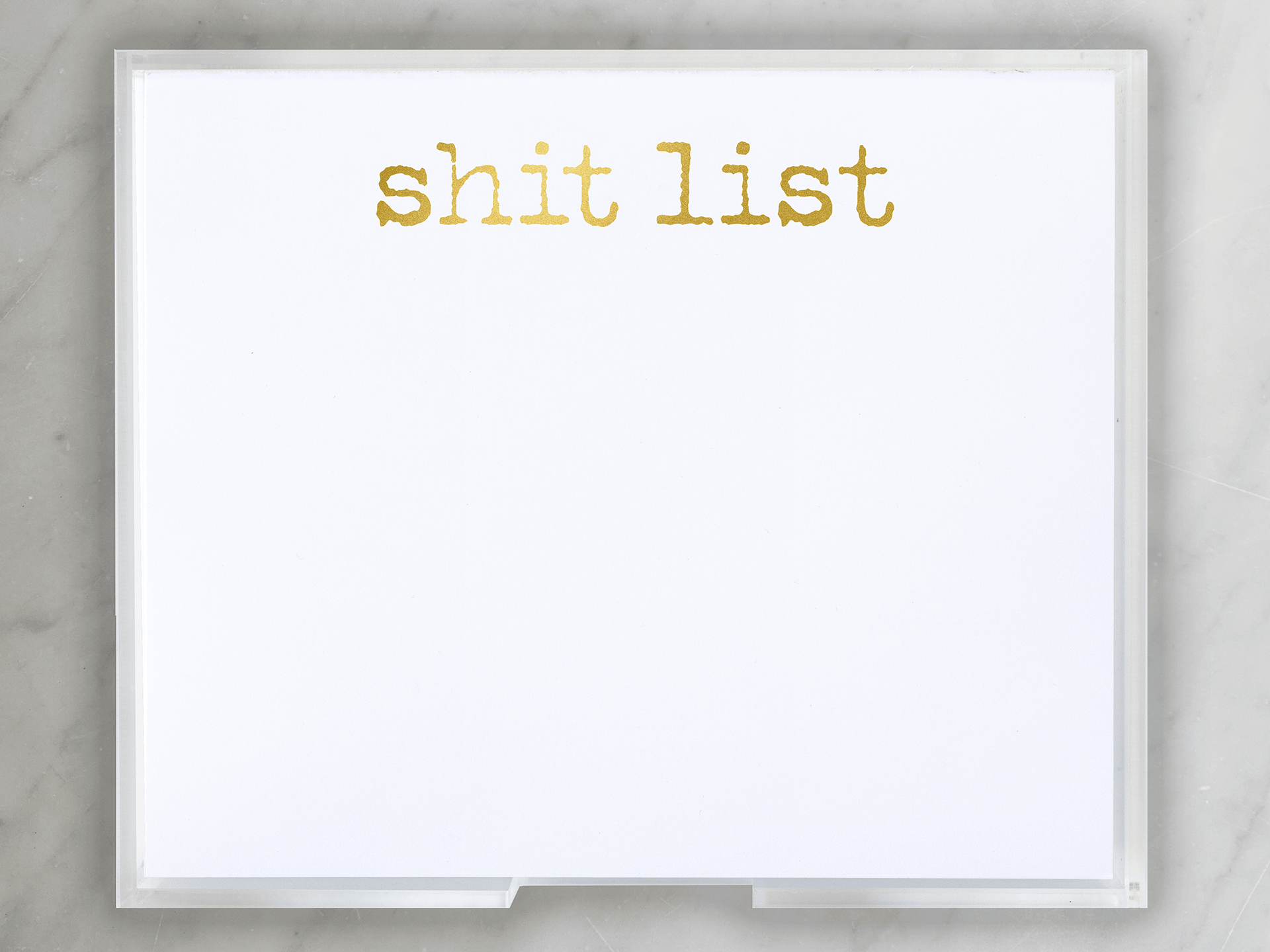 Gold Foil Luxe Shit List with Acrylic Tray - Bria Blair Creative
