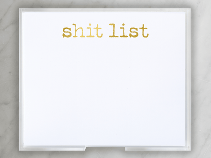 Gold Foil Luxe Shit List with Acrylic Tray - Bria Blair Creative
