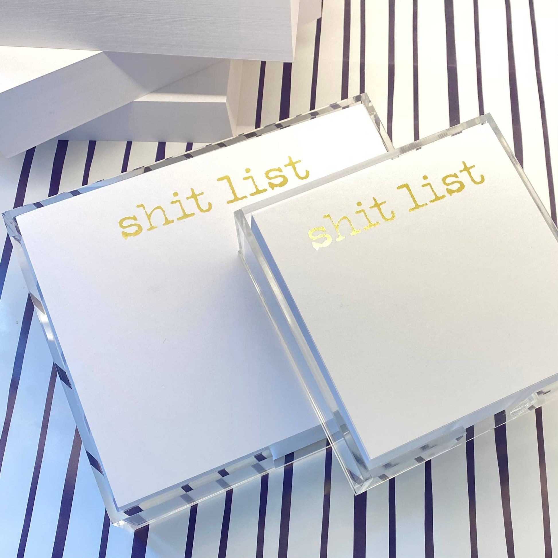 Gold Foil Luxe Shit List with Acrylic Tray - Bria Blair Creative