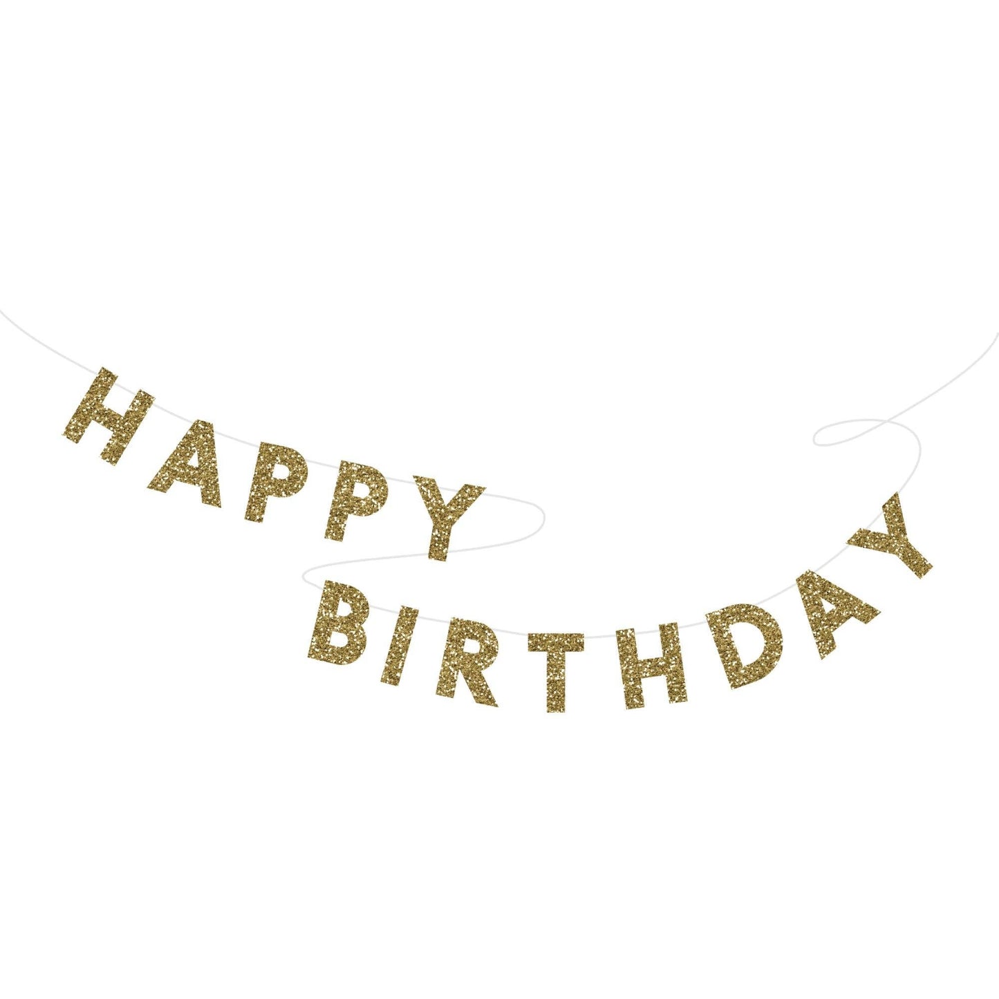 GOLD GLITTER HAPPY BIRTHDAY BANNER - Bria Blair Creative