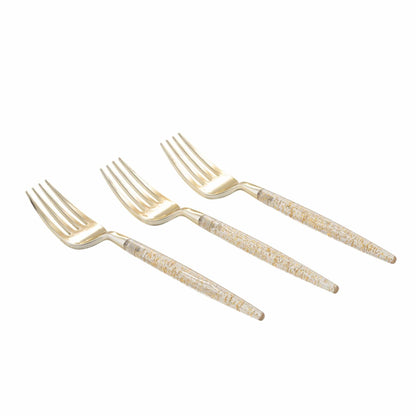 Gold Glitter Plastic Mini Forks | 20 Forks: 20 Mini Forks - Bria Blair Creative
