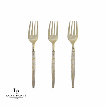 Gold Glitter Plastic Mini Forks | 20 Forks: 20 Mini Forks - Bria Blair Creative