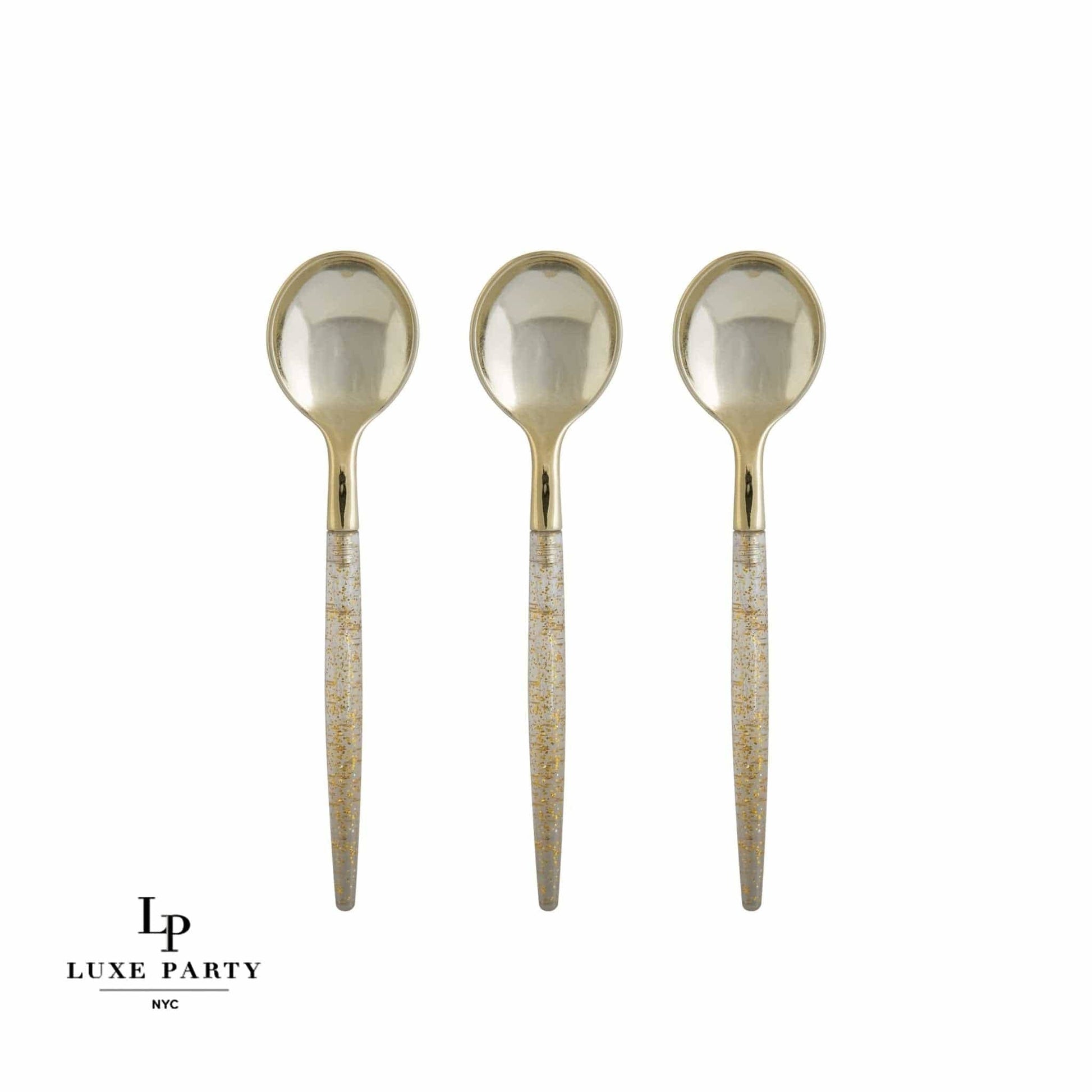 Gold Glitter Plastic Mini Spoons | 20 Spoons: 20 Mini Spoons - Bria Blair Creative