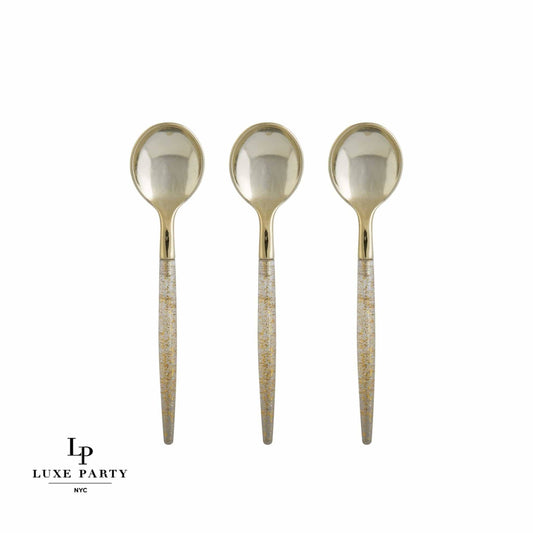 Gold Glitter Plastic Mini Spoons | 20 Spoons: 20 Mini Spoons - Bria Blair Creative