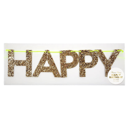 Gold Happy Birthday Garland - Bria Blair Creative