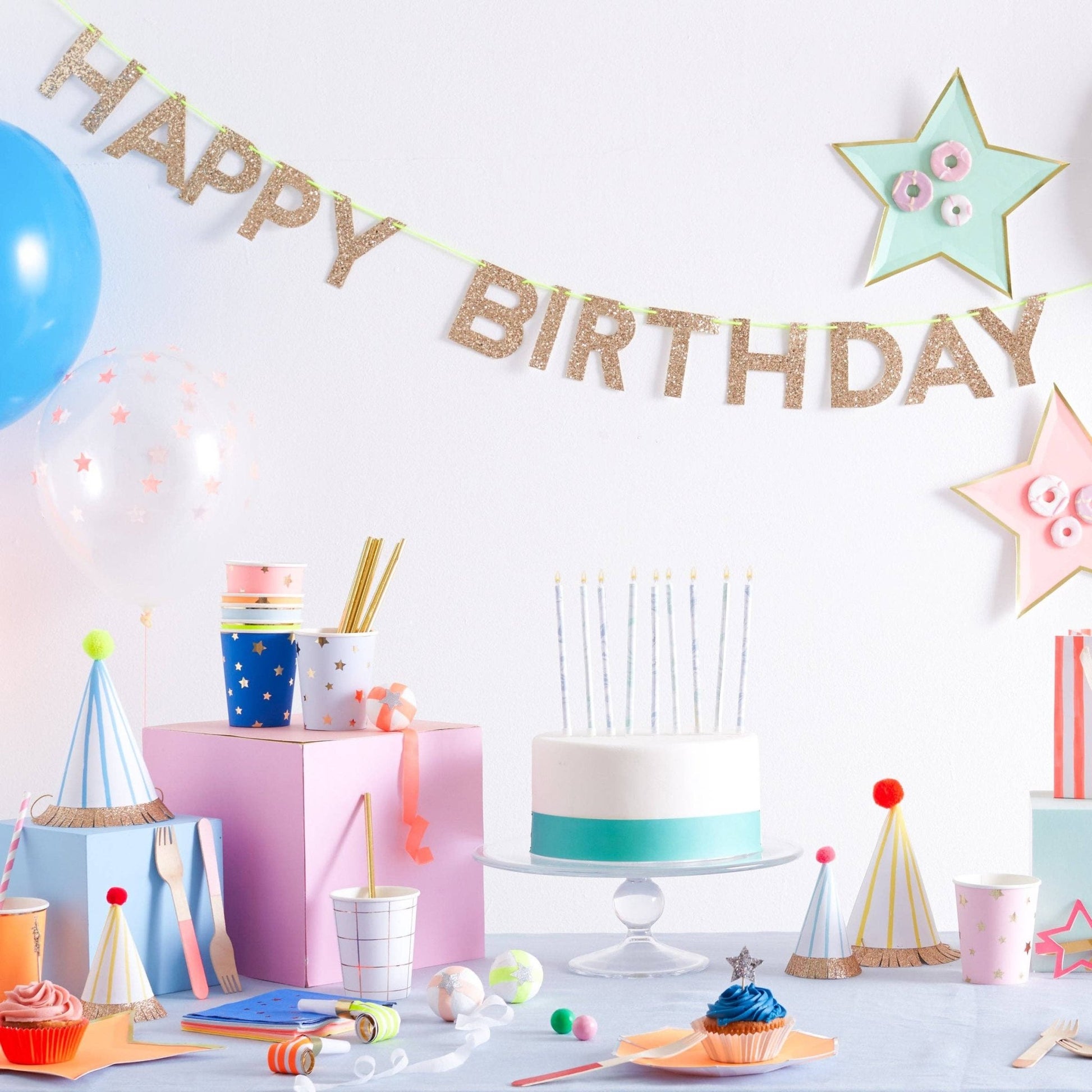 Gold Happy Birthday Garland - Bria Blair Creative