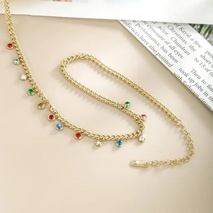 Gold Necklace with Mulicolored Gems - Bria Blair Creative