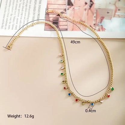 Gold Necklace with Mulicolored Gems - Bria Blair Creative