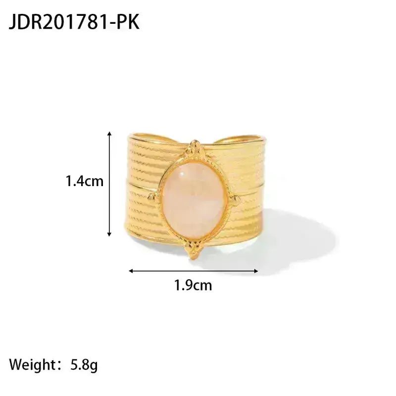 Gold Ring with Green Gem Center - Bria Blair Creative
