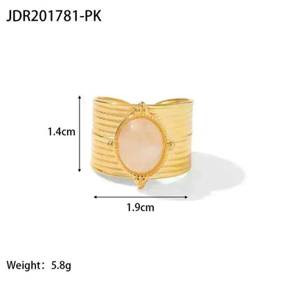 Gold Ring with Green Gem Center - Bria Blair Creative