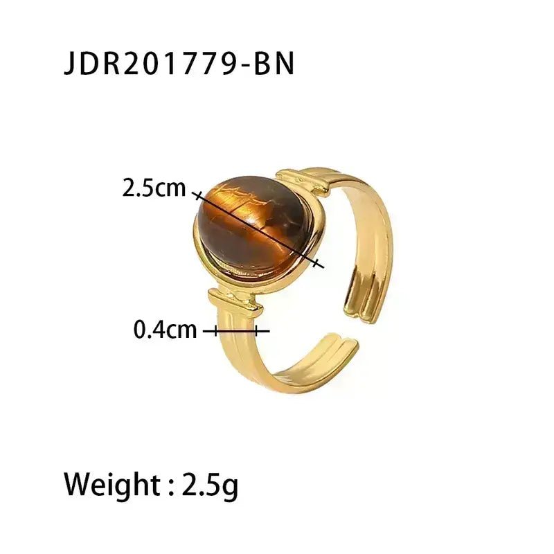 Gold Ring with Green Gem Center - Bria Blair Creative