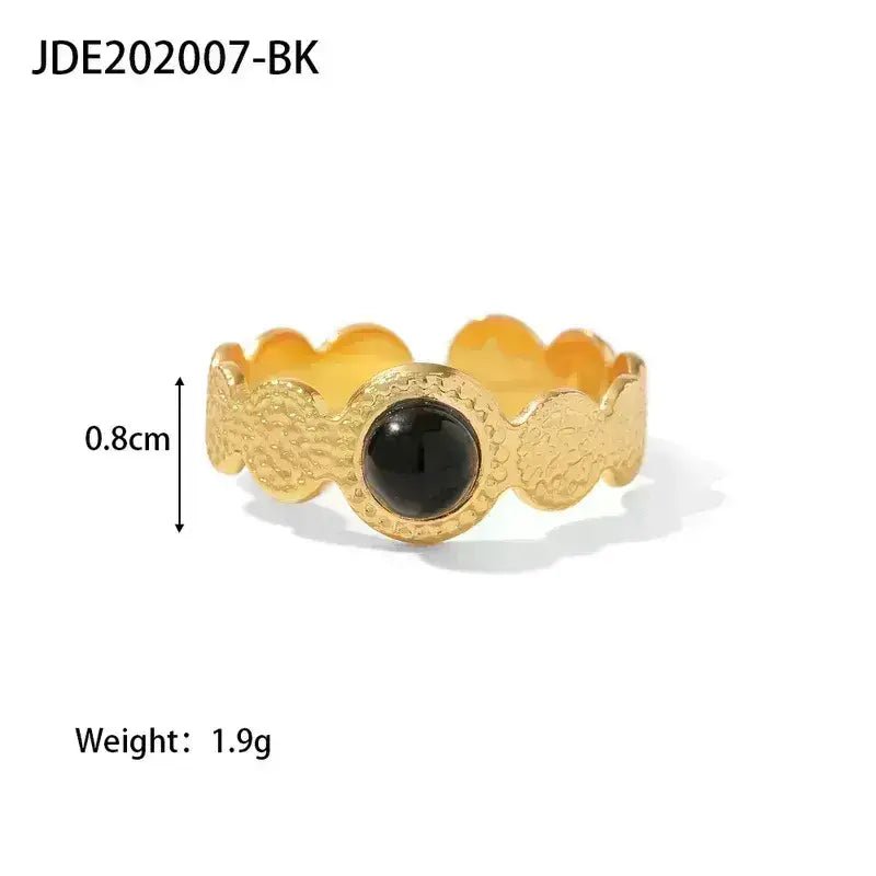 Gold Ring with Green Gem Center - Bria Blair Creative