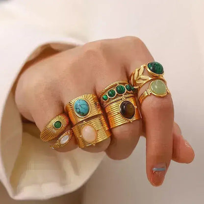 Gold Ring with Pearl Center - Bria Blair Creative