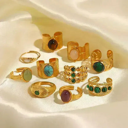 Gold Ring with Pearl Center - Bria Blair Creative