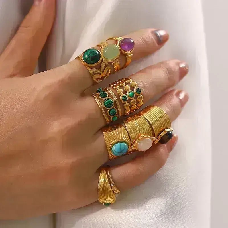 Gold Ring with Pearl Center - Bria Blair Creative