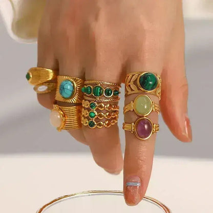 Gold Ring with Pearl Center - Bria Blair Creative
