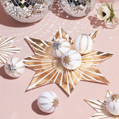 Gold Stripe Star Plates - Bria Blair Creative