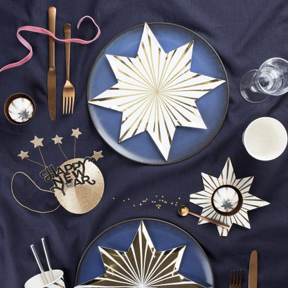 Gold Stripe Star Plates - Bria Blair Creative