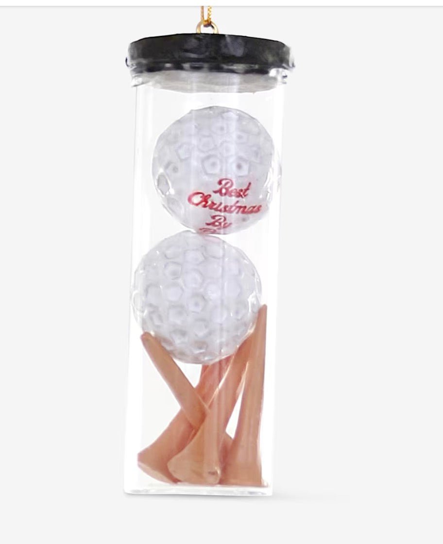 Golf Balls And Tee Ornament - Bria Blair Creative