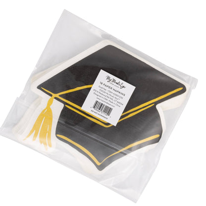Grad Hat Shaped Napkin Cocktail - Bria Blair Creative