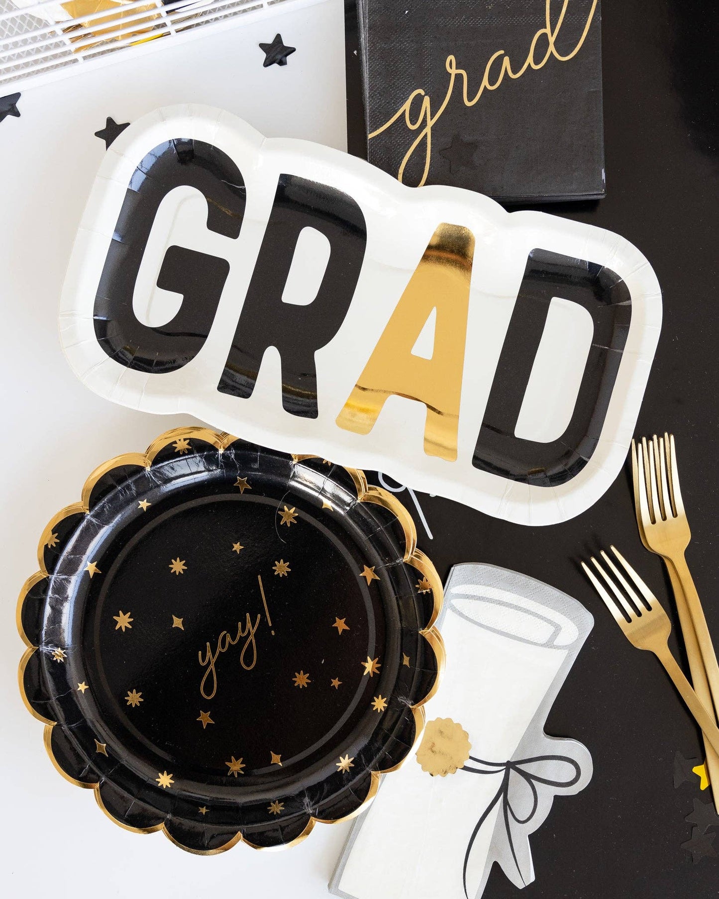 GRAD Shaped Paper Plate - Bria Blair Creative