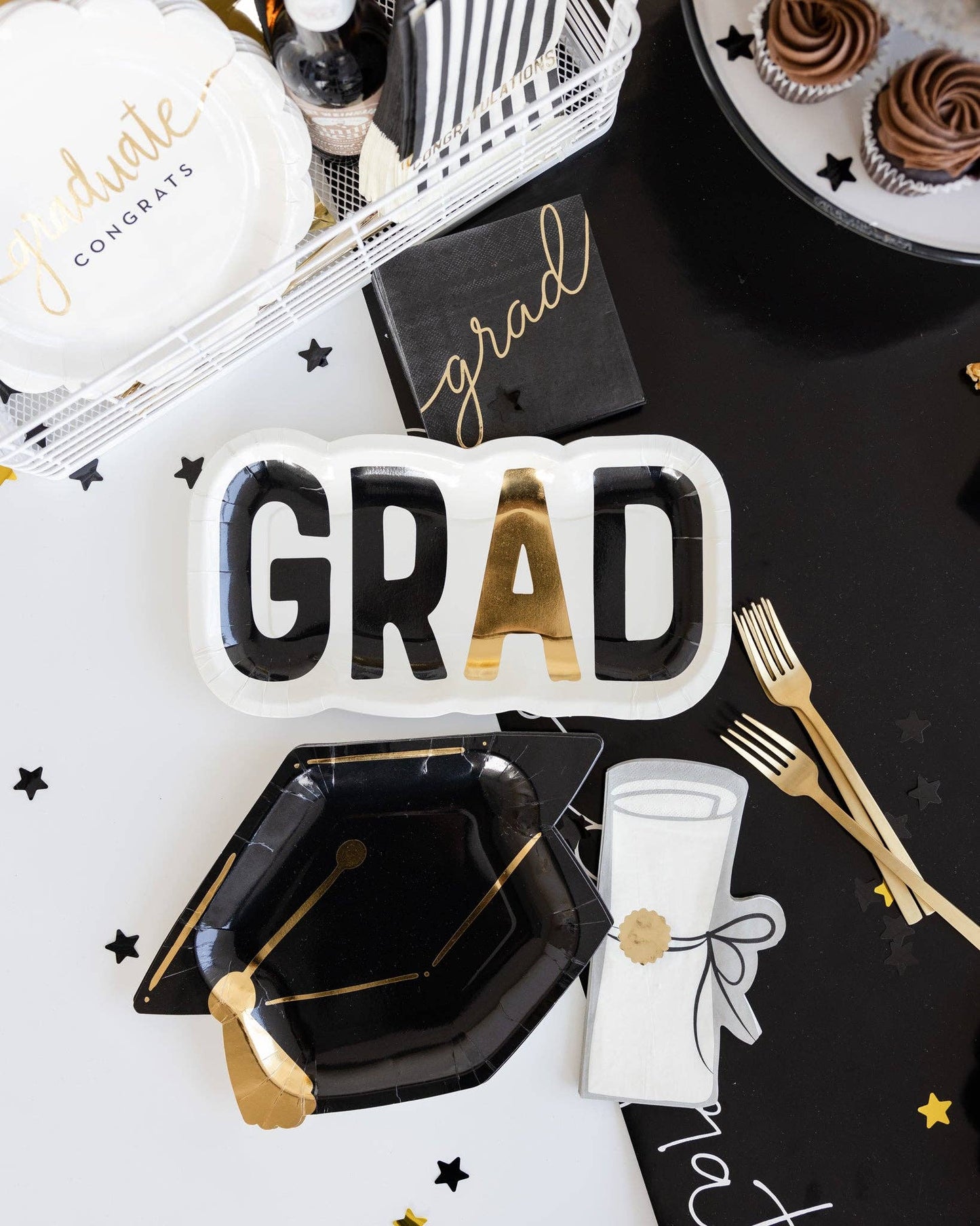 GRAD Shaped Paper Plate - Bria Blair Creative