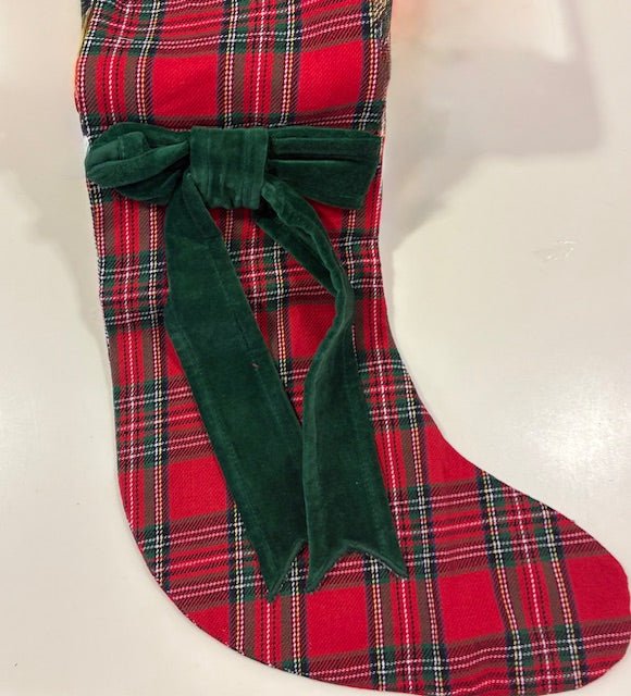 Green Cuff Toile Stocking - Bria Blair Creative