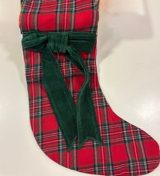 Green Cuff Toile Stocking - Bria Blair Creative