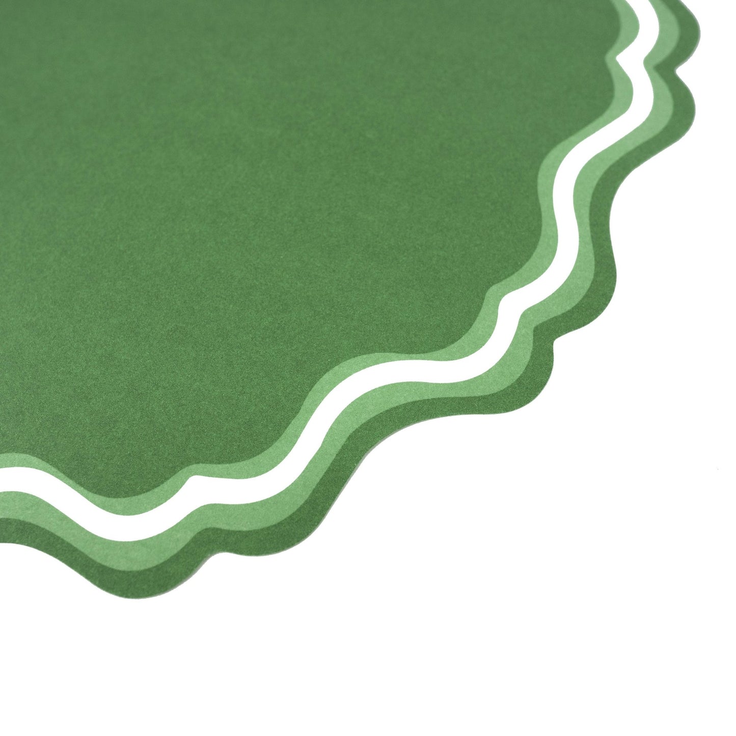 Green Fancy Scallop Paper Placemat - Bria Blair Creative