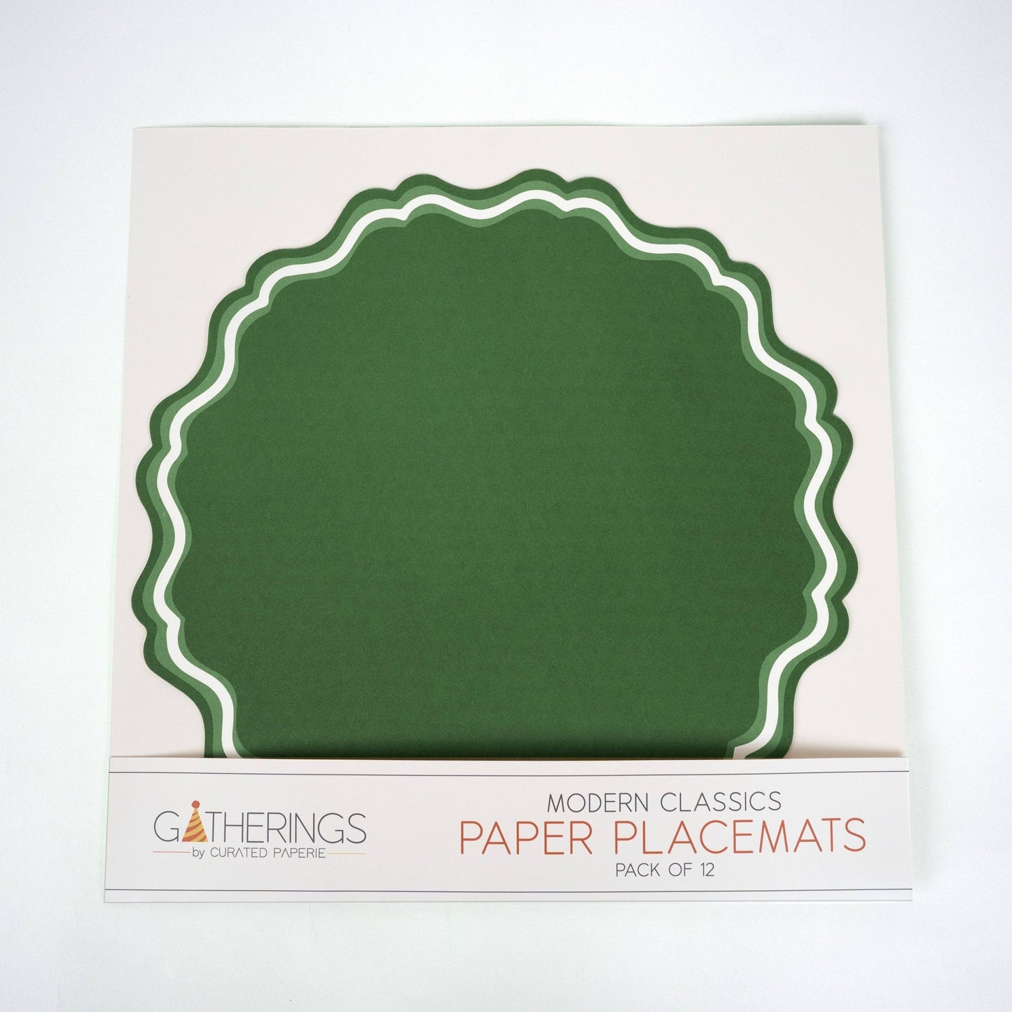 Green Fancy Scallop Paper Placemat - Bria Blair Creative