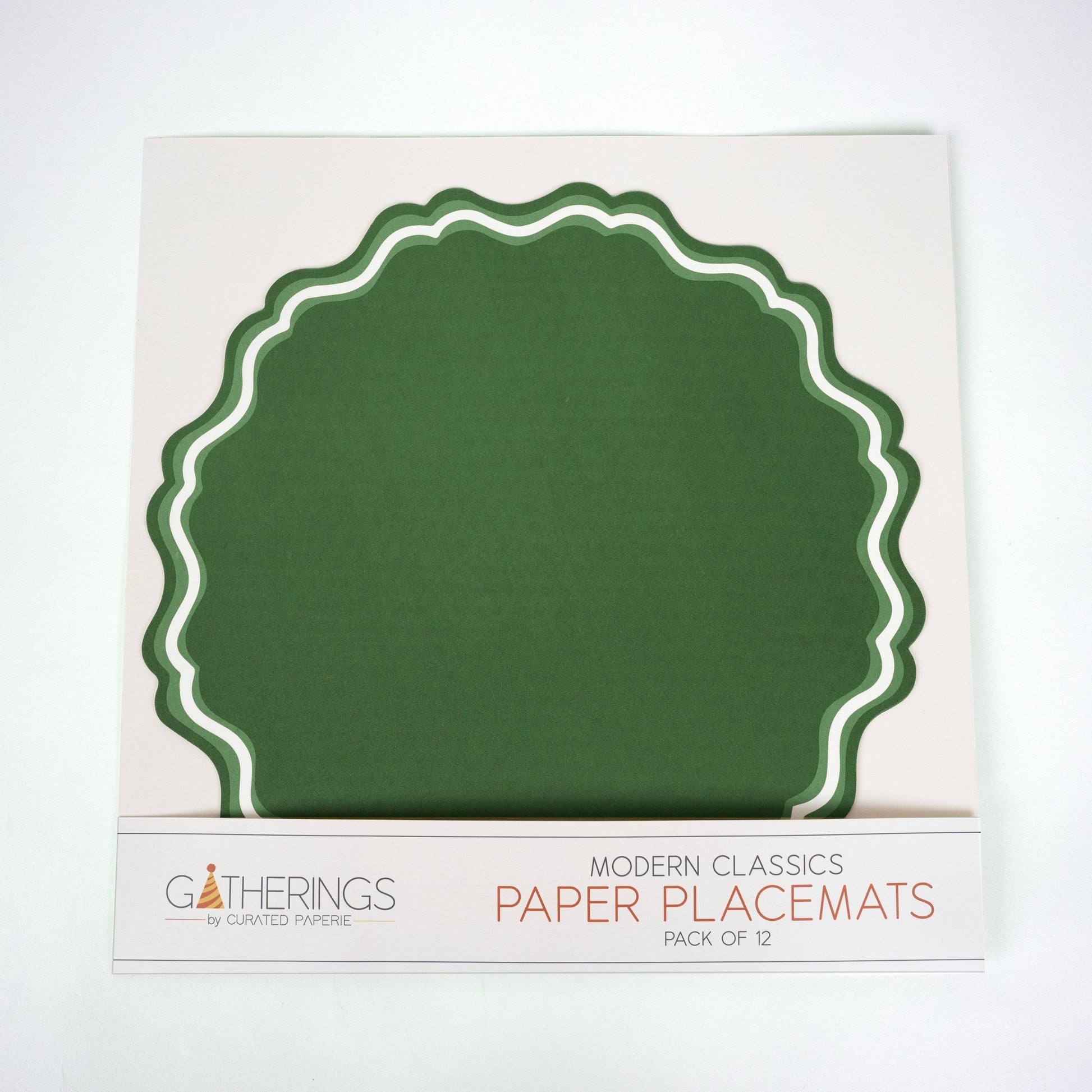 Green Fancy Scallop Paper Placemat - Bria Blair Creative