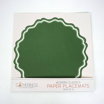 Green Fancy Scallop Paper Placemat - Bria Blair Creative