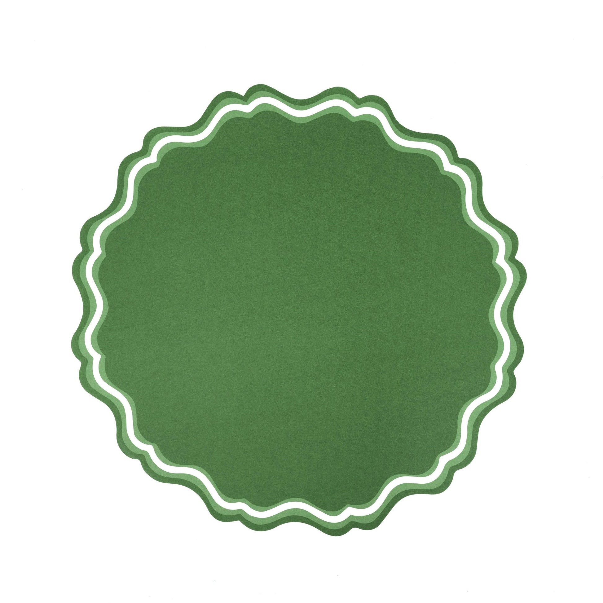 Green Fancy Scallop Paper Placemat - Bria Blair Creative