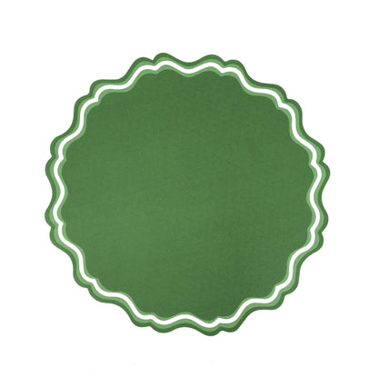 Green Fancy Scallop Paper Placemat - Bria Blair Creative