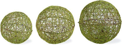 Green Mossy Round Wire Ball Ornaments - Large - Bria Blair Creative