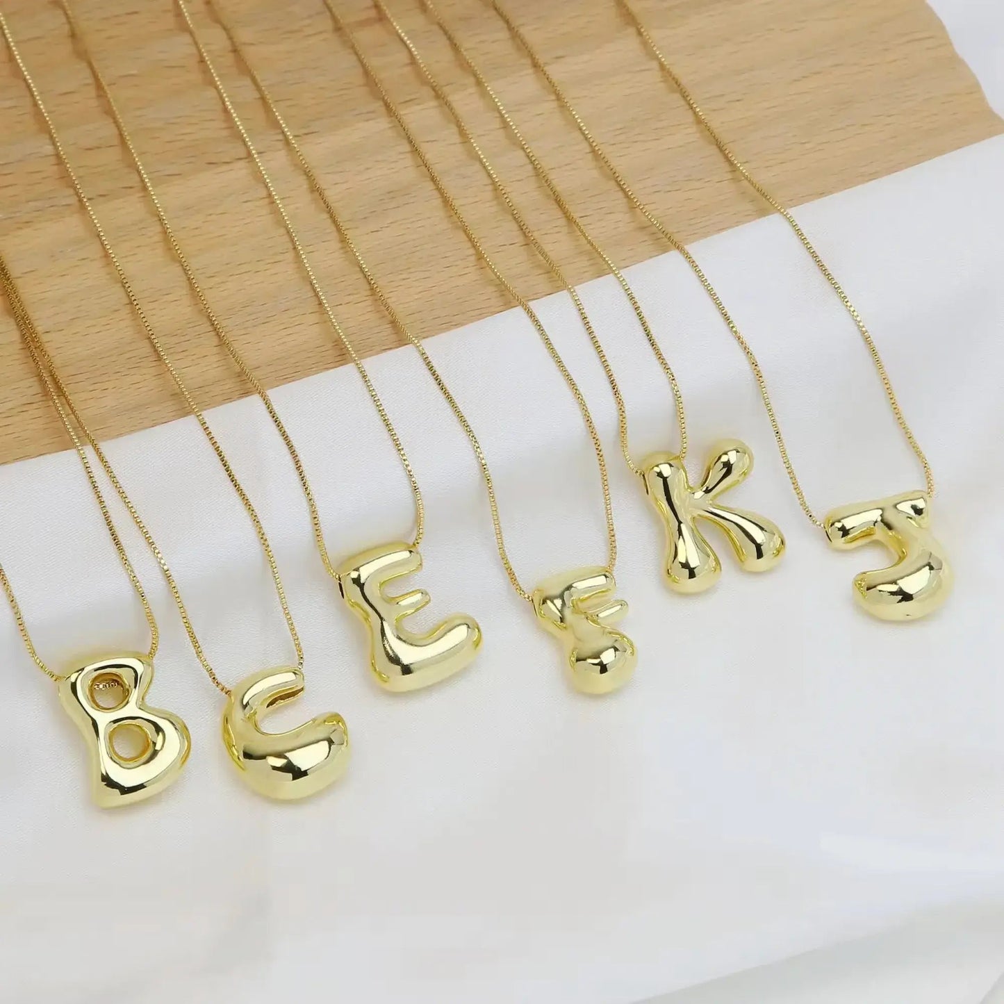 Groovy Large Bubble Initial Alphabet Necklace Pendant: C - Bria Blair Creative