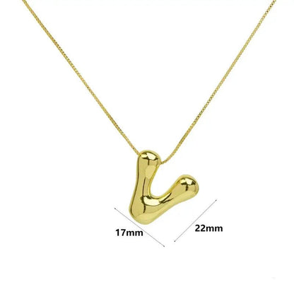 Groovy Large Bubble Initial Alphabet Necklace Pendant: L - Bria Blair Creative