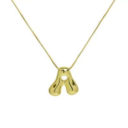 Groovy Large Bubble Initial Alphabet Necklace Pendant: M - Bria Blair Creative